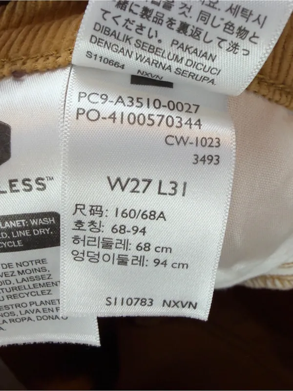 Levi's 94 Baggy Corduroy Jean in Camel Size‎ 27 - Image 10
