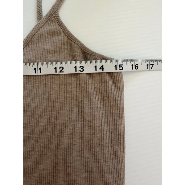 Goldie Lewinter Womens Ribbed Modal Midi Slip Dress Taupe Brown Size‎ M - Image 6