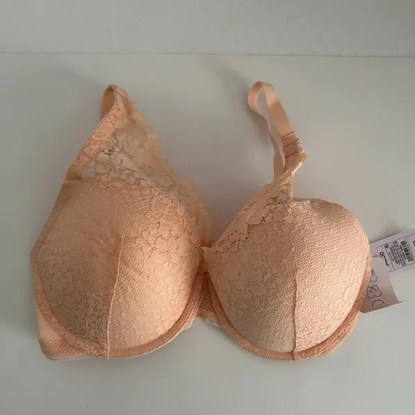 NWT Auden The Sublime Women’s Lace Plunge Push-Up Bra in Peach Size 34DDD - Image 8