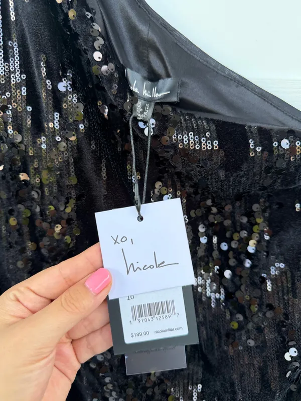 Black Sequin dress Size 10 - Image 2