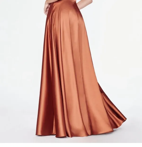 Cinderella Sienna Prom Dress V Neck Long Satin With Slit Formal Evening Sz(6) - Image 4