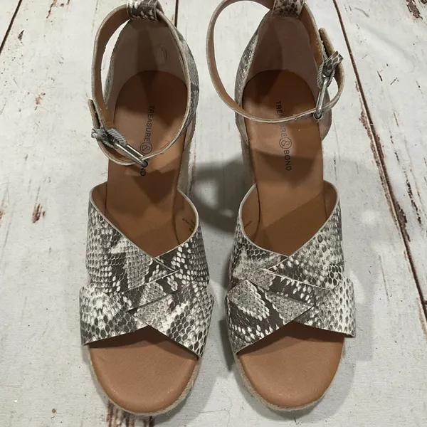 Treasure & Bond Poppy Espadrille Wedge Snake Print Wedge Sandals‎ - Image 3