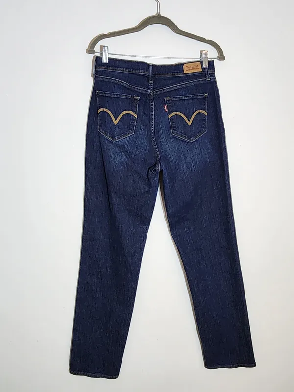 Levi's Womens 512 Perfectly Slimming Dark Wash Straight Leg Jeans Size 12 - Image 4