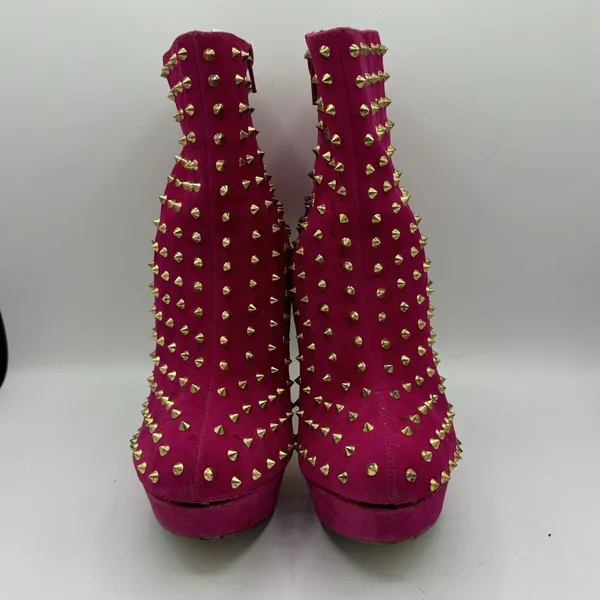 Goldfish Women Sz 9-9.5M Pink Stiletto 5" Hi‎ Heels Shoes Spike Dancer Glam Rock - Image 2
