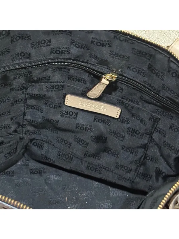 Michael Kors Black Patent MK Logo Tote Bag Shoulder Purse Large - Image 3