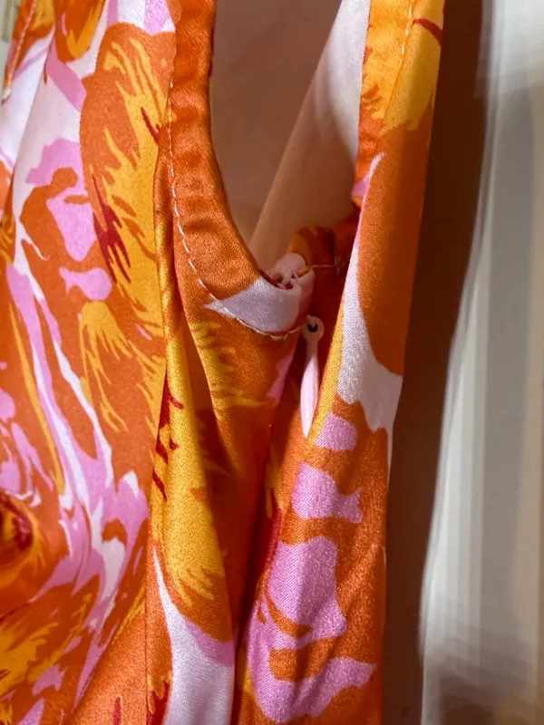 Hello Molly Loving That Girl Mini Dress Women's Small Orange Floral One Shoulder - Image 15