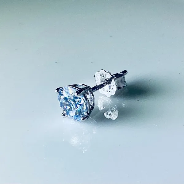 Diamonique sterling silver stud earrings - Image 2