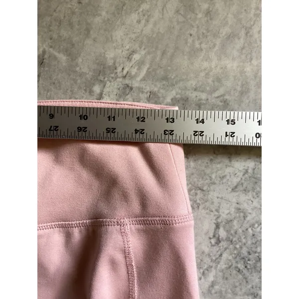 Jaanuu Womens High Waisted Yoga Scrub Pants Blush Pink Cargo Zipper Pocket M - Image 3