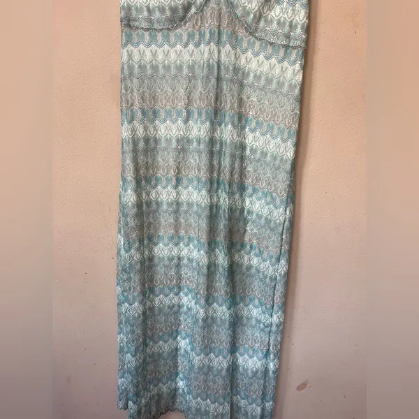 Wild Fable XL Blue Pastel Crochet Halter Midi Dress Boho Beach - Image 11