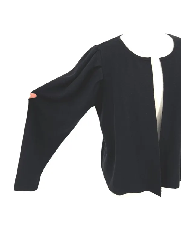 Express Black Puff Sleeve Open Cardigan Sweater Minimalist Quiet Luxury Size XL - Image 3