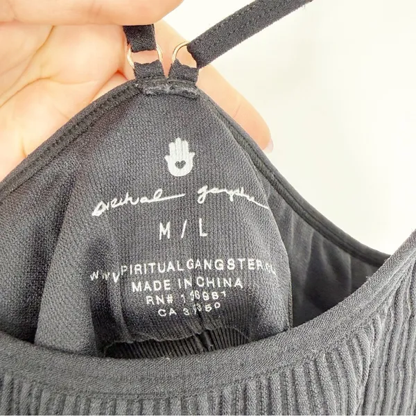 Spiritual Gangster Wide Rib Low Impact Pullover Sports Bra‎ Women's M/L Black - Image 6