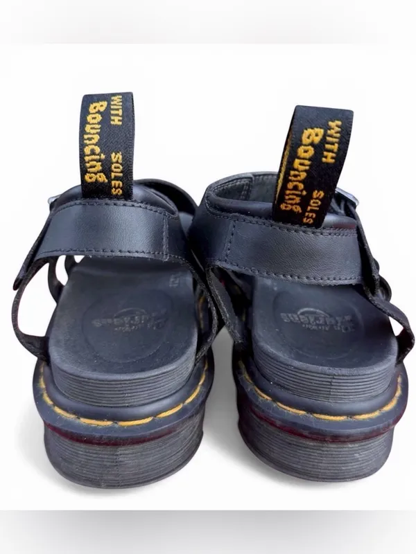 Dr Martens Blaire‎ Black Leather Platform Sandals Buckle Strap Womens Size Shoes - Image 4