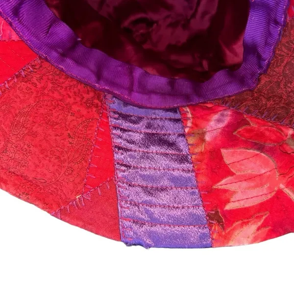 Homemade Quilted Patchwork Bohemian Festival Bucket Hat Size Small - Image 7