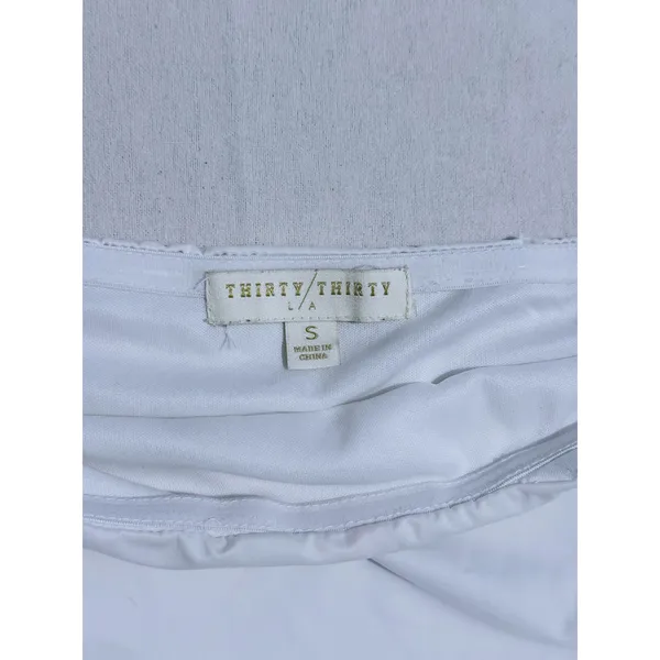 Thirty Thirty Y2K Strapless Asymmetrical Top Womens S White Fairy Festival Rave - Image 4