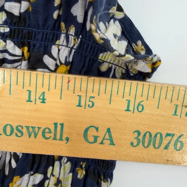 Anthropologie Daisy Midi Dress Women XS Navy Tiered Boho Romantic Cottagecore - Image 9