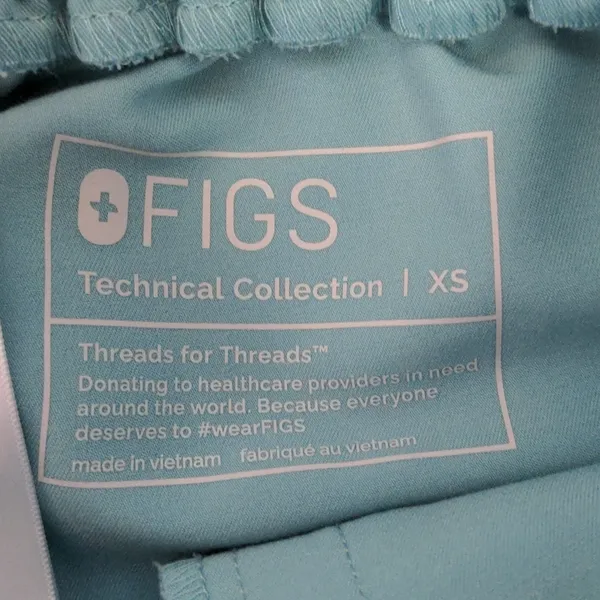 Figs Women's Teal Slim Straight Leg Pant Scrub Bottom‎ Size Extra Small Cargo - Image 3