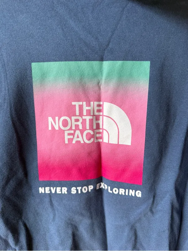 The North Face Blue Pullover Hoodie Fleece Sweatshirt Teen Girls L - Image 5