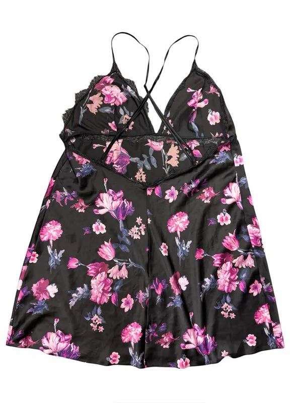 Victoria’s Secret Floral Satin Slip Chemise XL Lace Babydoll Lingerie Dress - Image 7