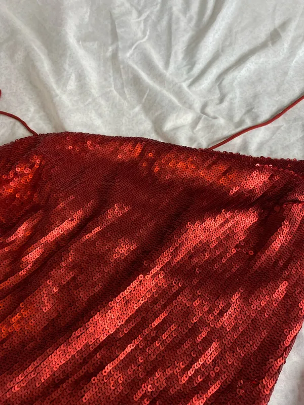 zara sequin red top  - Image 3