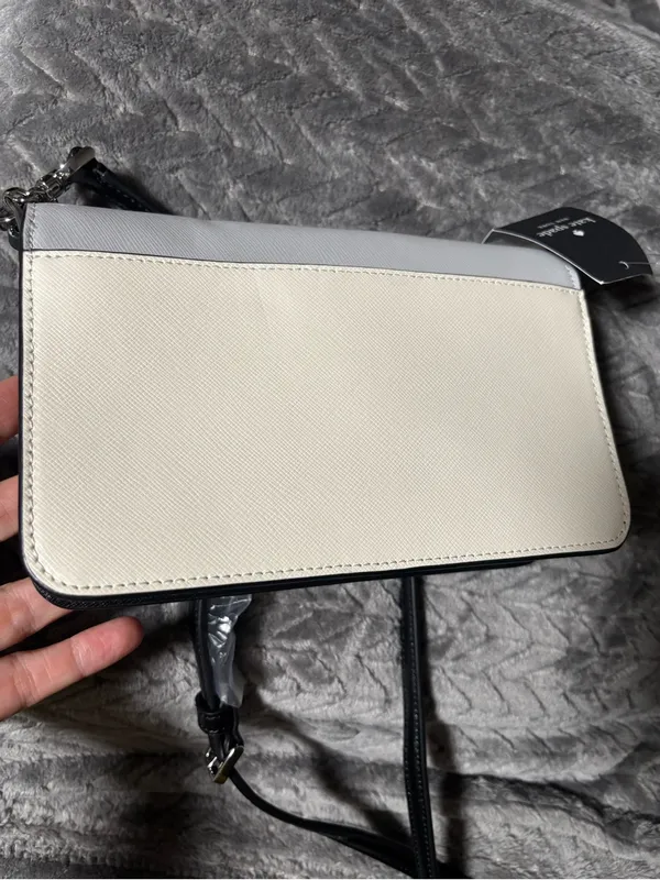 Kate Spade New York Madison Willow Mini Flap Crossbody Bag, platinum grey multi - Image 4