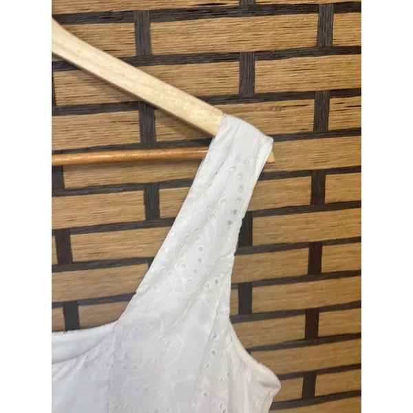 Calypso White Eyelet Tank Dress‎ Size 6 - Image 6