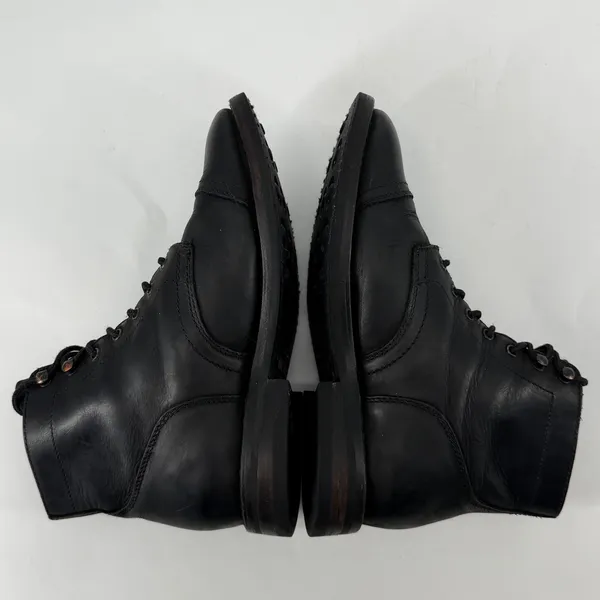 Thursday Boot Co Captain Black Matte Leather Lace Up Boots 7 Wide US - Image 4