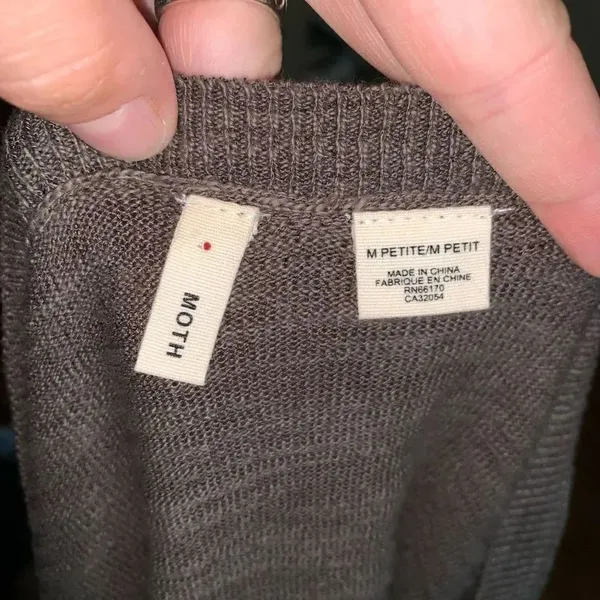 Moth heathered gray boat neck oversized cozy MP sweater - Image 3