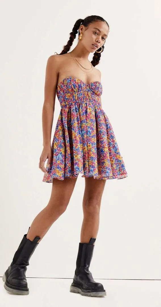 For Love & Lemons Sasha Strapless Mini Dress - Image 3