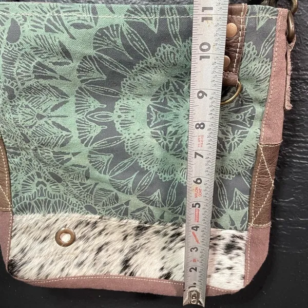 Myra Bag Southwestern‎ Boho Canvas Leather Fringe Crossbody Bag - Image 5
