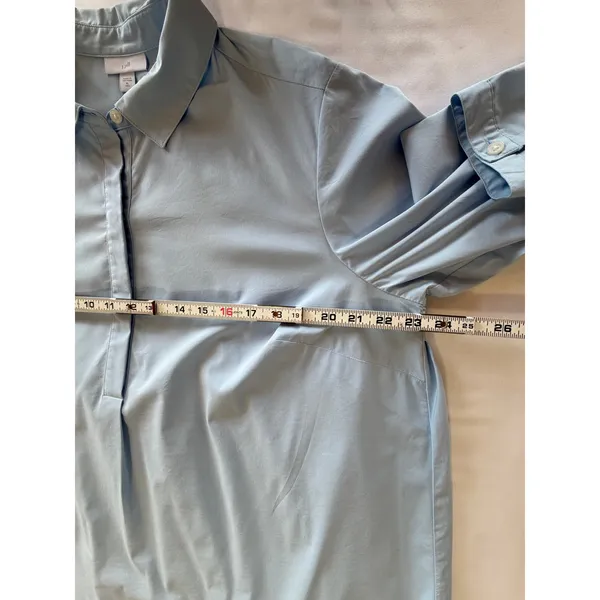 J. Jill Blue Pleated‎ Back Popover Tunic Blouse XL Tall XLT Cotton Lagenlook EUC - Image 3