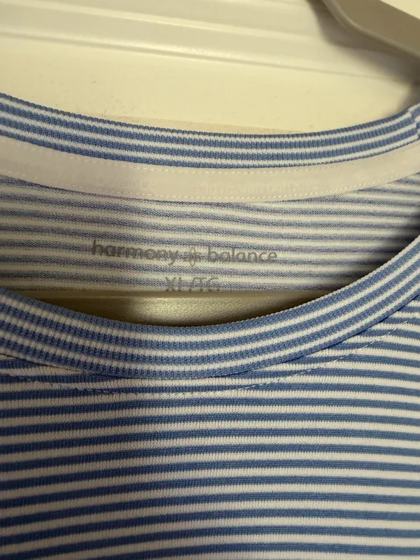 Striped Athleisure Top Blue Size L - Image 2