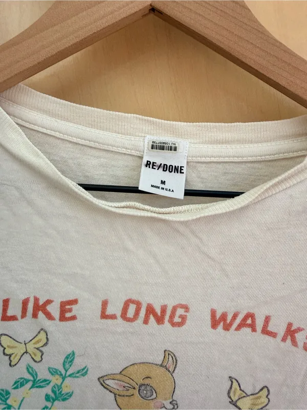 Re/Done "I Like Long Walks" Graphic Tee - Image 2
