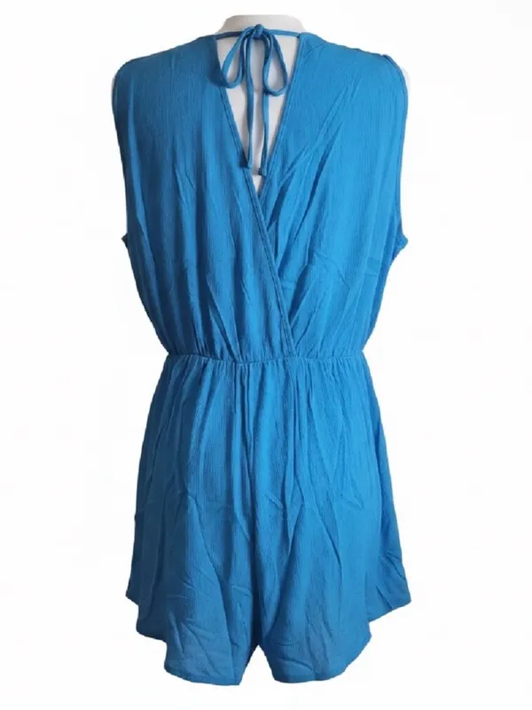 Zenana Sleeveless Blue Flowy Romper - Image 2