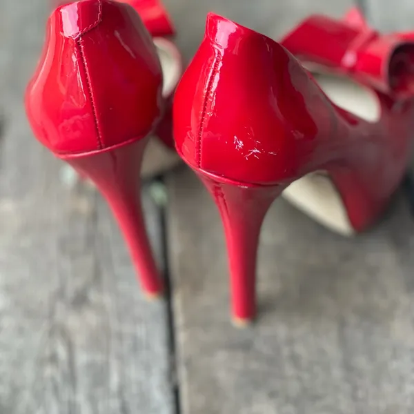 Steve Madden red bow heels - Image 4