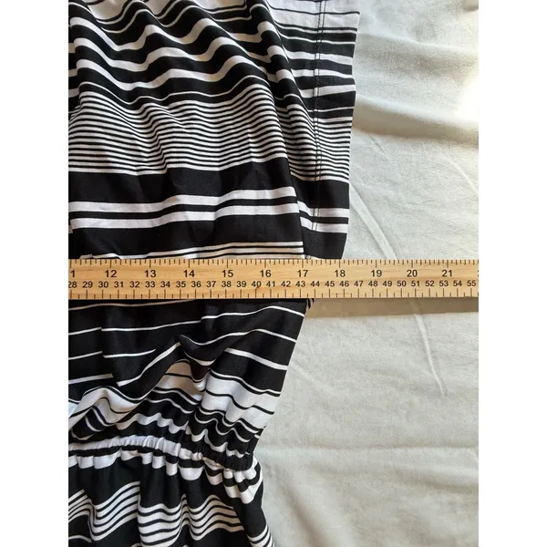 Stitch Clothing Co Womens Black White Striped Sleeveless Maxi Dress Large‎ - Image 5