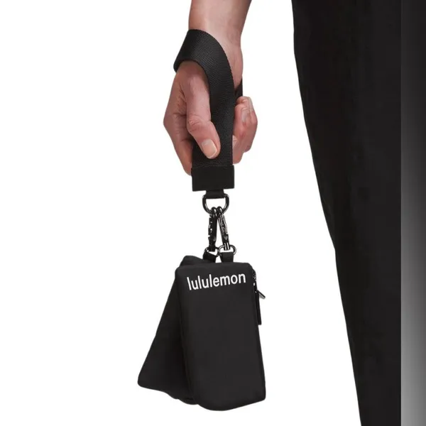Lululemon Dual Pouch Wristlet Black Gunmetal White - Image 8