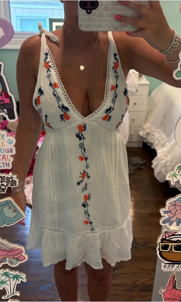 Jessica Simpson White Embroidered Dress Mini - Image 5