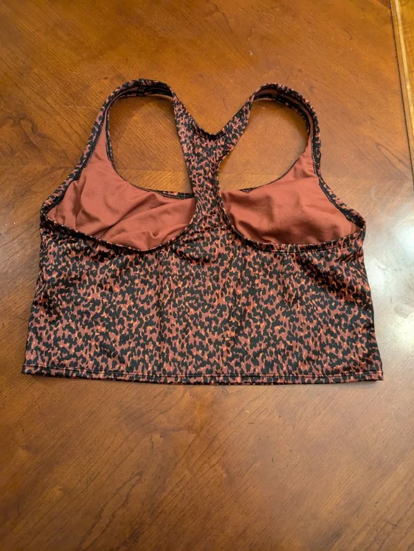Women's Long Line Racerback Bikini Top - All in Motion - Brown/Black L No Pads - Image 8