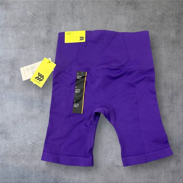 NEW All in Motion Shorts‎ Tank Top Set Women S Purple Ribbed High Waisted Crop - Image 5