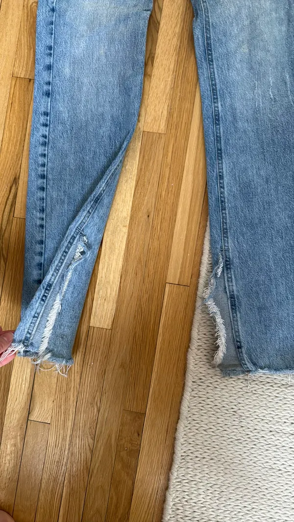 Zara high waisted split leg denim Jean - Image 3