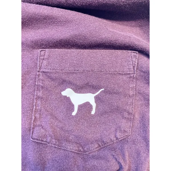 PINK Victoria's Secret Long Sleeve T-Shirt Women XS Plum Pocket Graphic Tee‎ - Image 4