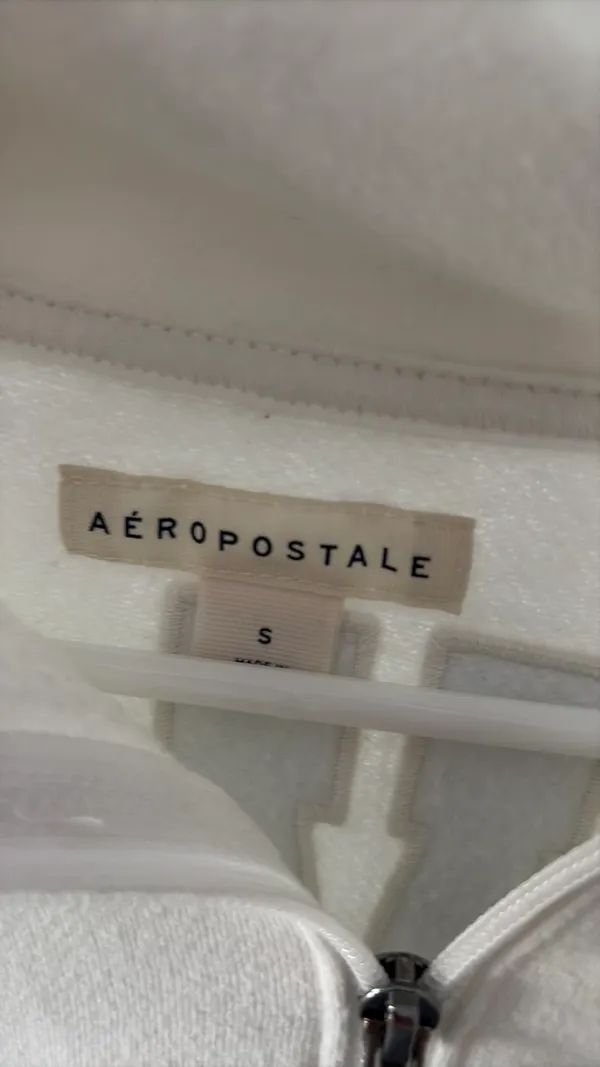 Aeropostale Zip-Up White Sweatshirt - Image 3