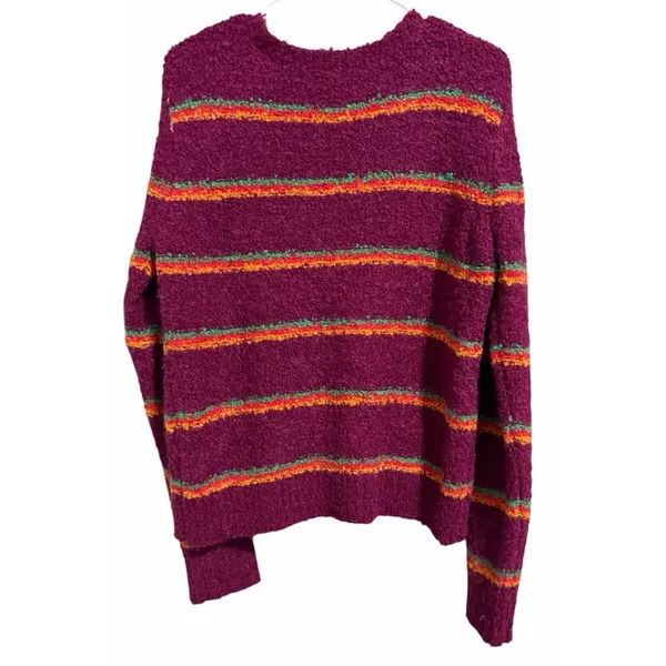Free People Best Day Ever Striped Sweater‎ Women's Size Large - Image 2