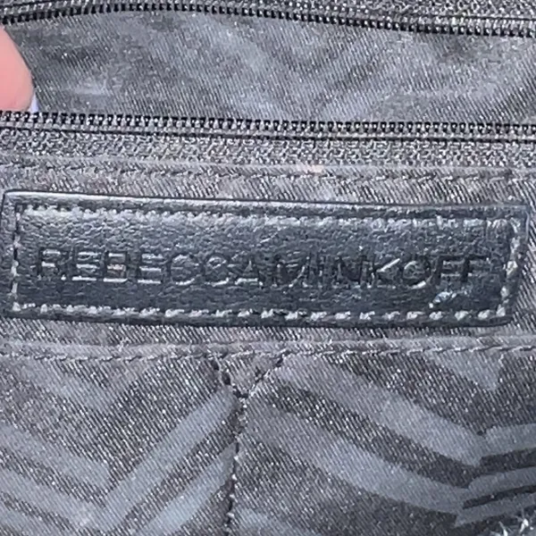 Rebecca Minkoff Medium Keith‎ Suede & Leather Satchel Handbag Crossbody Black - Image 8