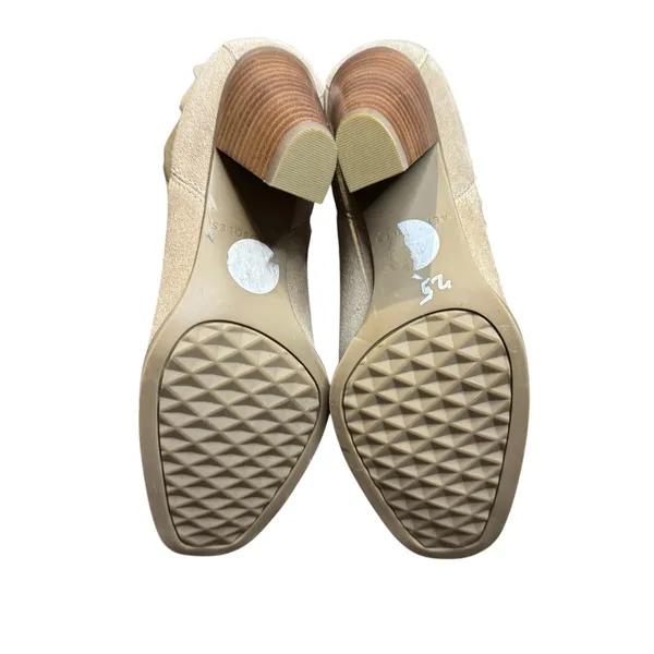 Aerosoles Booties Womens Size 6 Beige Leather Lido Ankle Cone Heel Stretch - Image 8