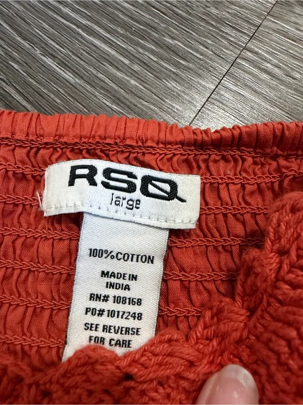 RSQ Women's Orange Crochet Peplum Cami Top - Image 2