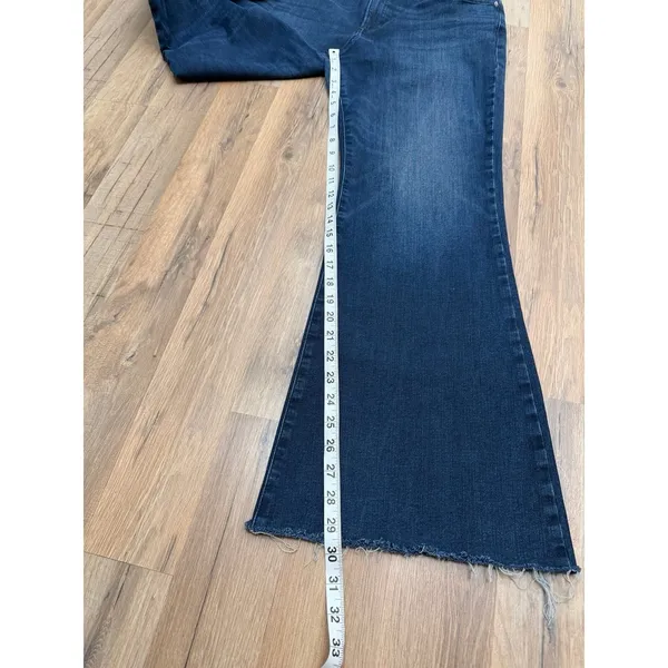 Express Mid Rise Flare Jeans‎ Dark Wash Ultra Stretch Size L Regular - Image 10