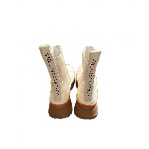 Stella McCartney Cream Chelsea Boots with Brown Sole - Image 3