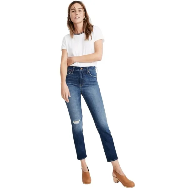 Madewell The Perfect Vintage‎ Crop Jeans Blue Distressed Size 26 Denim Casual - Image 3