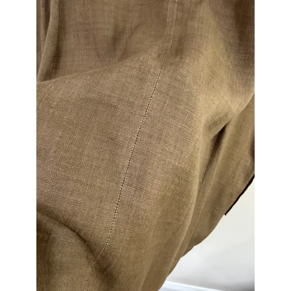 Eileen Fisher Brown Linen Blend Short Sleeve Pocket Shift Dress Sz S - Image 6